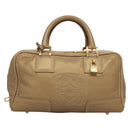 LOEWE Anagram Americana 28 Hand Bag Leather Gold Tone Auth yk18808-13