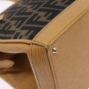 FENDI Zucca Canvas Hand Bag Black Brown Auth yk18810-13
