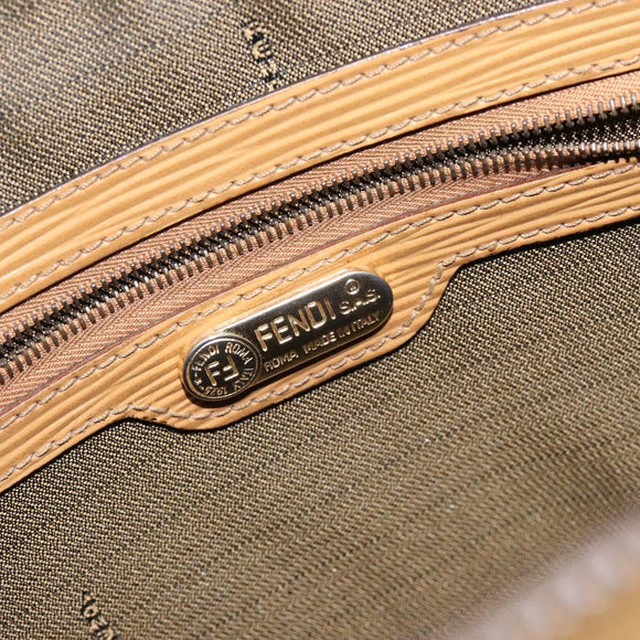 FENDI Zucca Canvas Hand Bag Black Brown Auth yk18810