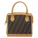 FENDI Zucca Canvas Hand Bag Black Brown Auth yk18810-2