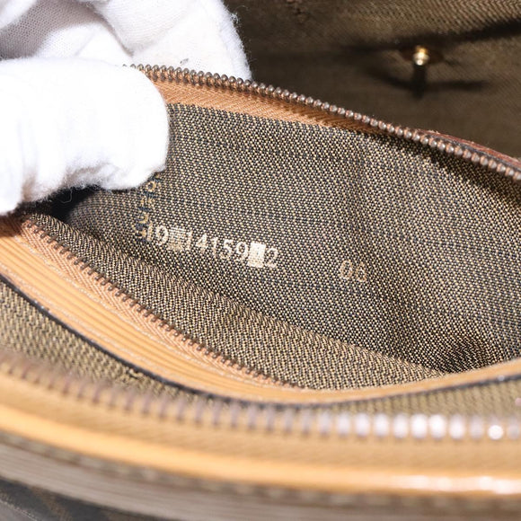 FENDI Zucca Canvas Hand Bag Black Brown Auth yk18810