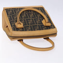 FENDI Zucca Canvas Hand Bag Black Brown Auth yk18810-6