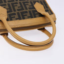 FENDI Zucca Canvas Hand Bag Black Brown Auth yk18810-7