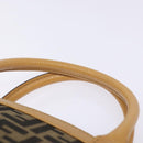 FENDI Zucca Canvas Hand Bag Black Brown Auth yk18810-8