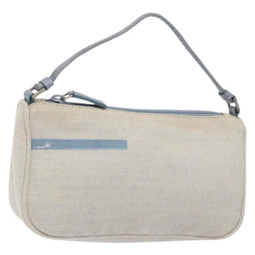PRADA Sports Accessory Pouch Canvas Blue Silver Auth yk18833