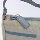 PRADA Sports Accessory Pouch Canvas Blue Silver Auth yk18833-17