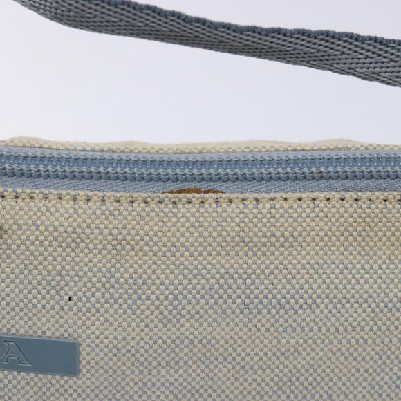 PRADA Sports Accessory Pouch Canvas Blue Silver Auth yk18833