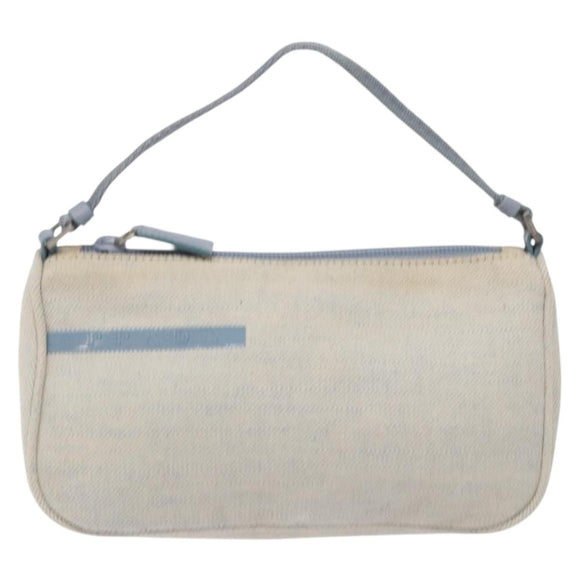 PRADA Sports Accessory Pouch Canvas Blue Silver Auth yk18833