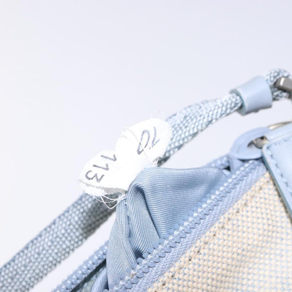 PRADA Sports Accessory Pouch Canvas Blue Silver Auth yk18833