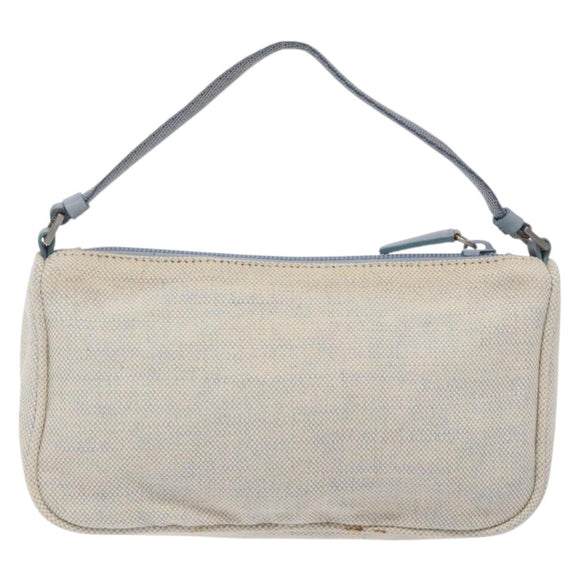 PRADA Sports Accessory Pouch Canvas Blue Silver Auth yk18833