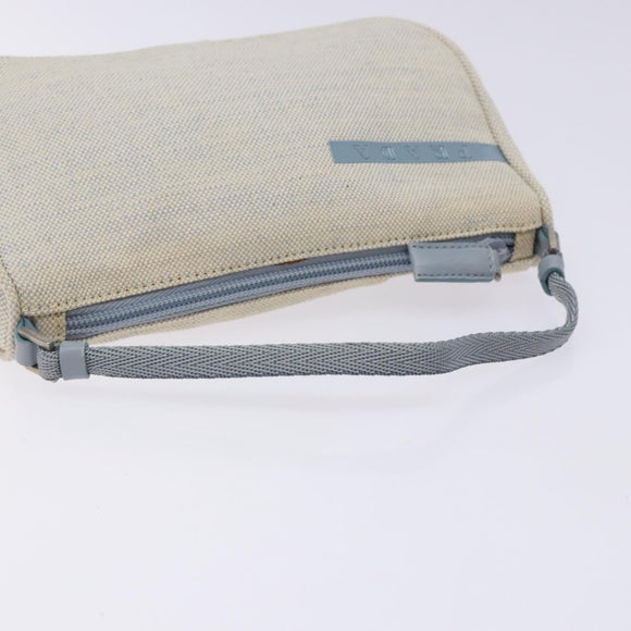 PRADA Sports Accessory Pouch Canvas Blue Silver Auth yk18833