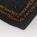 FENDI Tote Bag Straw Black Auth yk18835-15