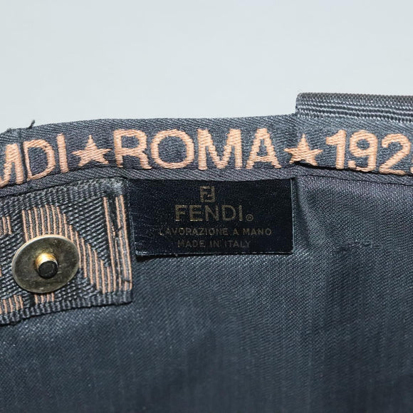 FENDI Tote Bag Straw Black Auth yk18835