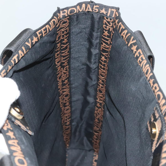 FENDI Tote Bag Straw Black Auth yk18835