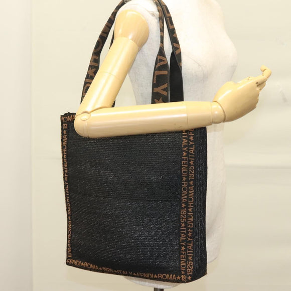 FENDI Tote Bag Stroh Schwarz Auth yk18835