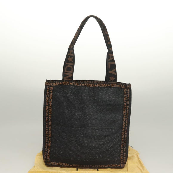 FENDI Tote Bag Stroh Schwarz Auth yk18835
