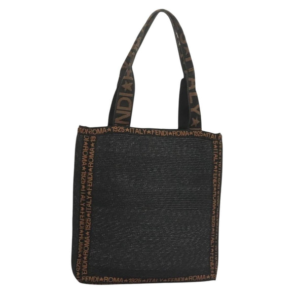 FENDI Tote Bag Stroh Schwarz Auth yk18835