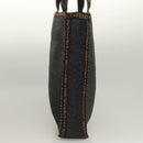 FENDI Tote Bag Straw Black Auth yk18835-4
