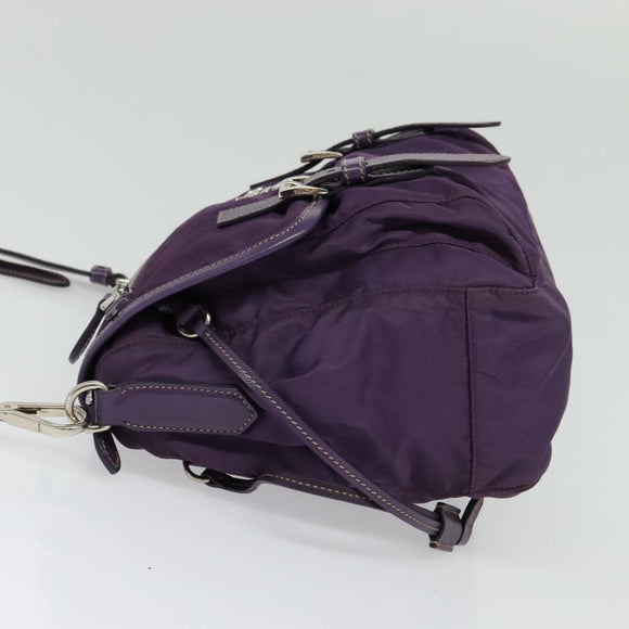 PRADA Shoulder Bag Nylon Purple Silver Auth yk18838