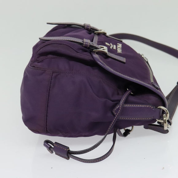 PRADA Shoulder Bag Nylon Purple Silver Auth yk18838