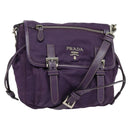 PRADA Shoulder Bag Nylon Purple Silver Auth yk18838-1
