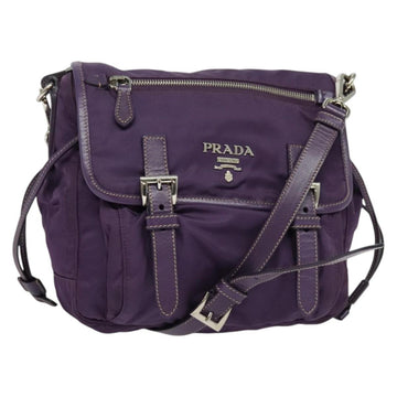 PRADA Shoulder Bag Nylon Purple Silver Auth yk18838