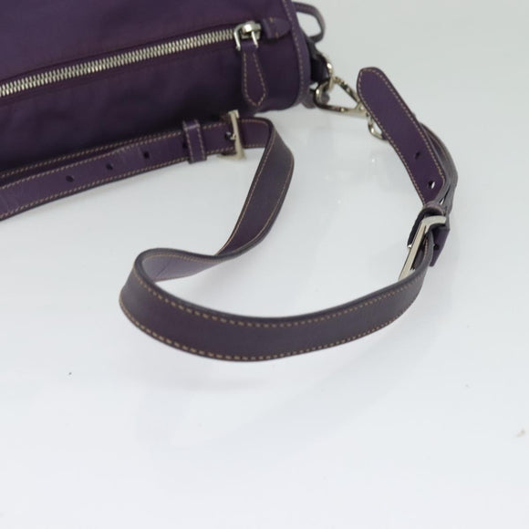 PRADA Shoulder Bag Nylon Purple Silver Auth yk18838