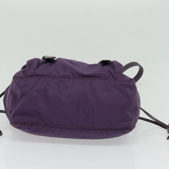 PRADA Shoulder Bag Nylon Purple Silver Auth yk18838
