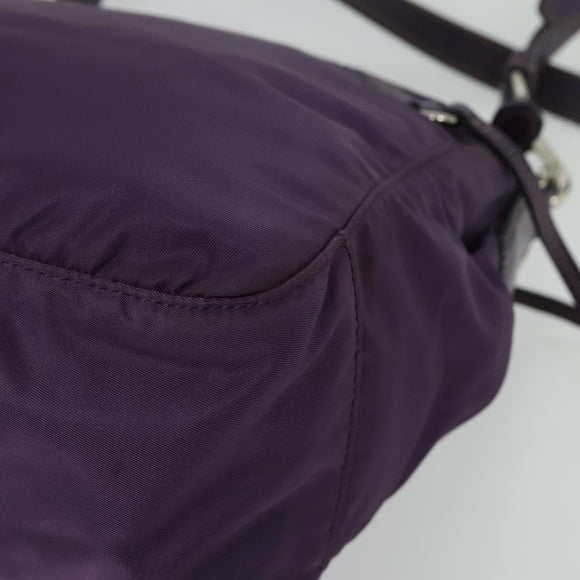 PRADA Shoulder Bag Nylon Purple Silver Auth yk18838