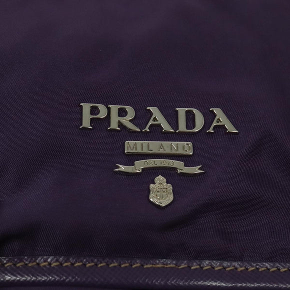 PRADA Shoulder Bag Nylon Purple Silver Auth yk18838
