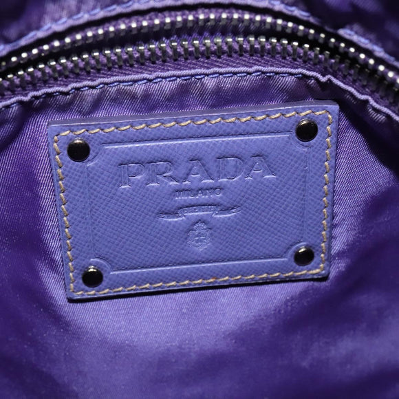 PRADA Shoulder Bag Nylon Purple Silver Auth yk18838