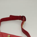 CHANEL Matelasse Chain Waist bag Lamb Skin Red Gold CC Auth yk18848-8