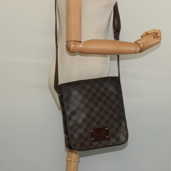 LOUIS VUITTON Damier Ebene Brooklyn PM Shoulder Bag N51210 LV Auth yk18854