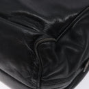 LOEWE Anagram Hand Bag Leather Black Gold Auth yk18867-15