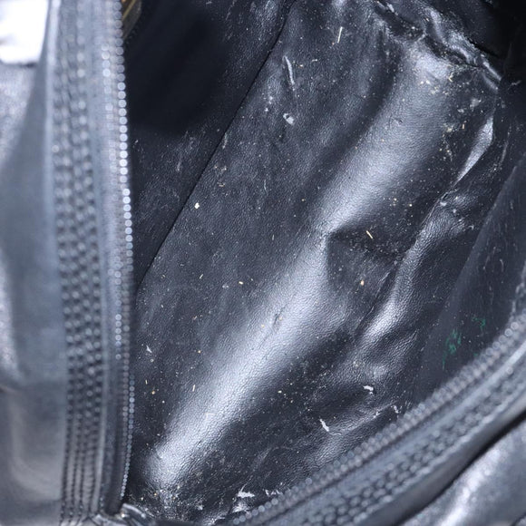 LOEWE Anagram Hand Bag Leather Black Gold Auth yk18867