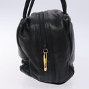 LOEWE Anagram Hand Bag Leather Black Gold Auth yk18867-4
