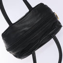 LOEWE Anagram Hand Bag Leather Black Gold Auth yk18867-6