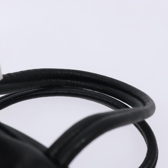 LOEWE Anagram Hand Bag Leather Black Gold Auth yk18867