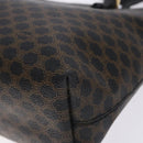 CELINE Macadam Canvas Tote Bag PVC Leather Black Gold Auth yk18868-9