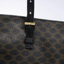 CELINE Macadam Canvas Tote Bag PVC Leather Black Gold Auth yk18868-17