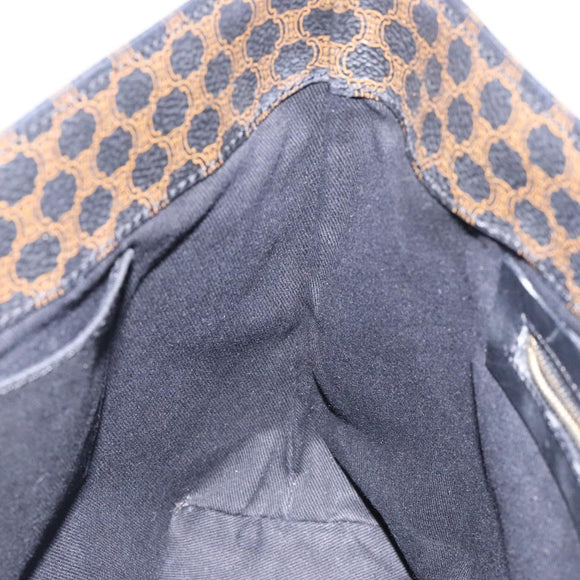 CELINE Macadam Canvas Tote Bag PVC Leather Black Gold Auth yk18868