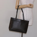 CELINE Macadam Canvas Tote Bag PVC Leather Black Gold Auth yk18868-22