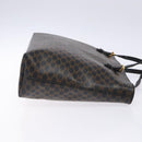 CELINE Macadam Canvas Tote Bag PVC Leather Black Gold Auth yk18868-3