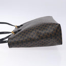 CELINE Macadam Canvas Tote Bag PVC Leather Black Gold Auth yk18868-4
