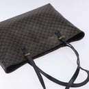CELINE Macadam Canvas Tote Bag PVC Leather Black Gold Auth yk18868-6