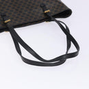 CELINE Macadam Canvas Tote Bag PVC Leather Black Gold Auth yk18868-7