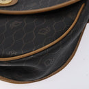 Christian Dior Honeycomb Canvas Shoulder Bag PVC Black Gold Auth yk18869-14