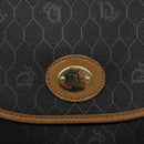 Christian Dior Honeycomb Canvas Shoulder Bag PVC Black Gold Auth yk18869-17