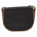 Christian Dior Honeycomb Canvas Shoulder Bag PVC Black Gold Auth yk18869-2
