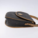 Christian Dior Honeycomb Canvas Shoulder Bag PVC Black Gold Auth yk18869-3